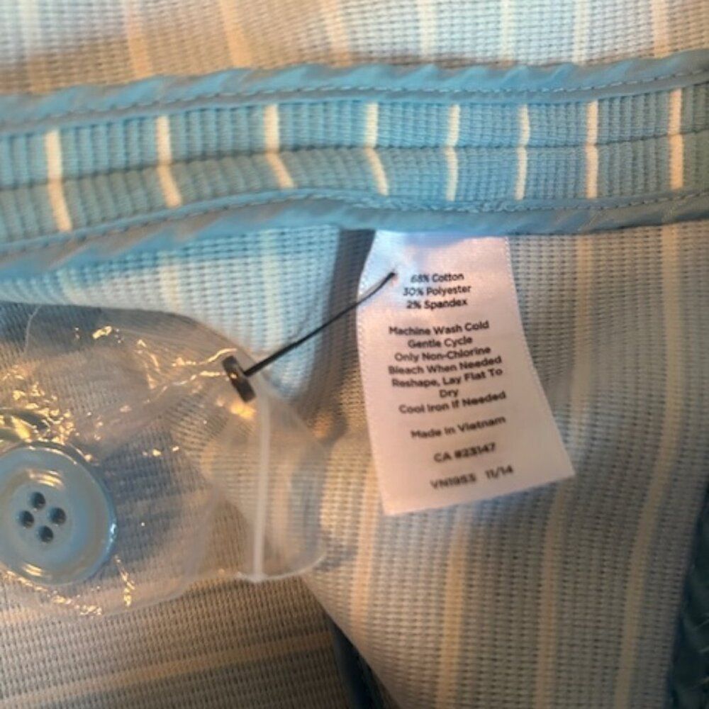 Talbots Baby Blue/White Nautical stripe belted back blazer, size XL - Picture 6 of 6
